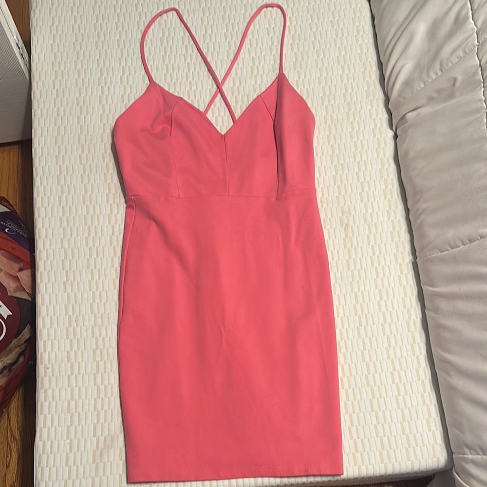 Elegant Pink Spaghetti Strap Dress